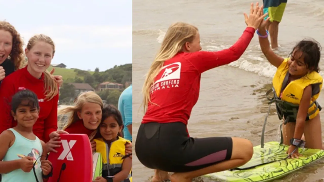 Surfing together on the South Coast