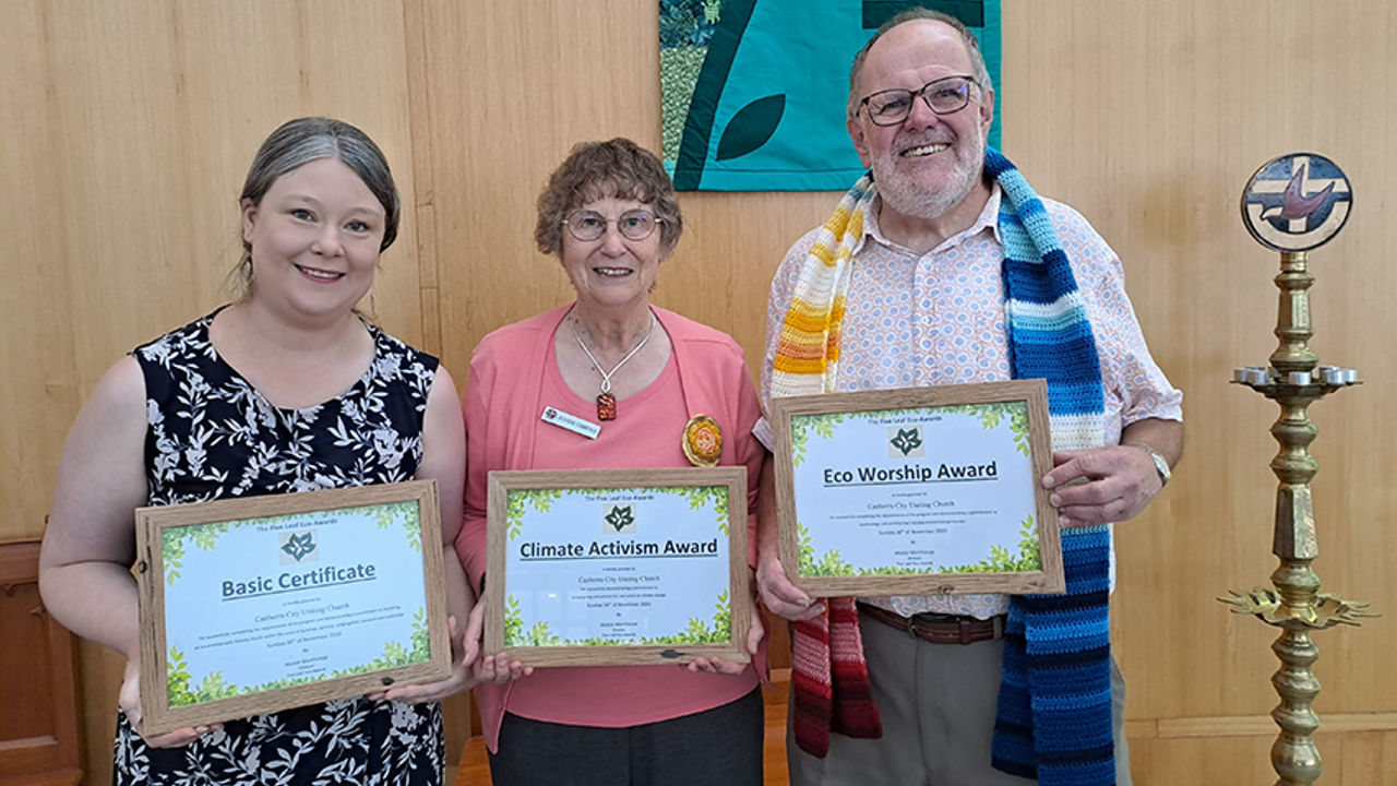 Canberra City Church recognised for decades of climate and environmental action